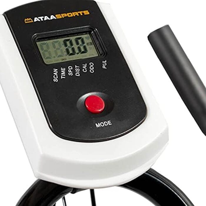 Велотренажер ATAA Power 50 чорний, домашній, з пульсометром, LCD-дисплеєм, регульованим опором