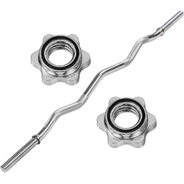 Гриф для штанги MOVIT Profi SZ 30 мм, вигнутий, 120/130 см, хромований або чорний, з гвинтовим або пружинним замком