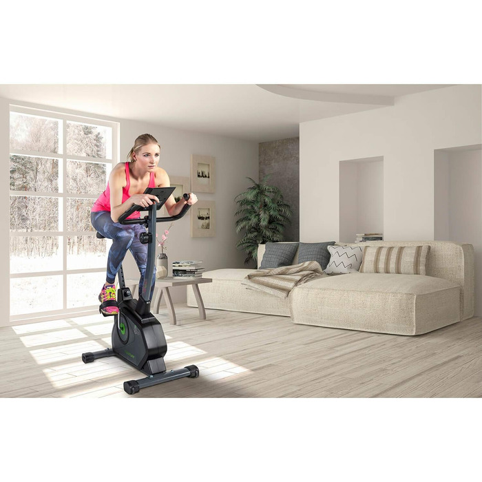 Велотренажер Tunturi Cardio Fit B35 з LCD-дисплеєм та тримачем для планшета, чорний – фітнес велотренажер для дому