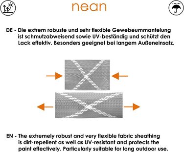 Надійне велозамок Nean з кодом, 6x6x900 мм, сталевий ланцюг, тканинне покриття, висока безпека
