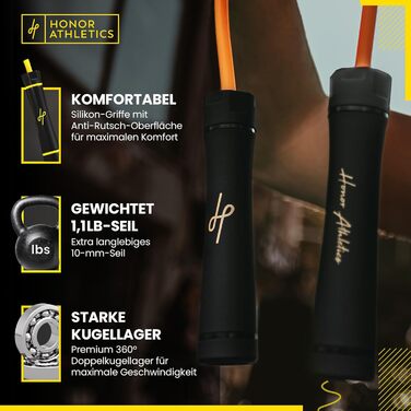 Стрибкове канат для Муай Тай з вагою, для інтенсивних тренувань, Муай Тай & MMA - Міцний PVC канат, важкий 1,1 фунта, для фітнесу (жовтий)