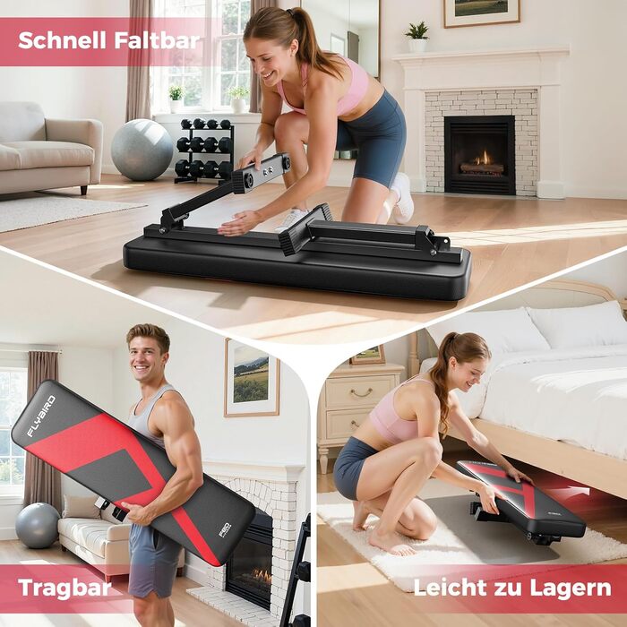 Flybird: Складна лавка для жиму лежачи - міцна, для силових тренувань, максимальне навантаження 300 кг