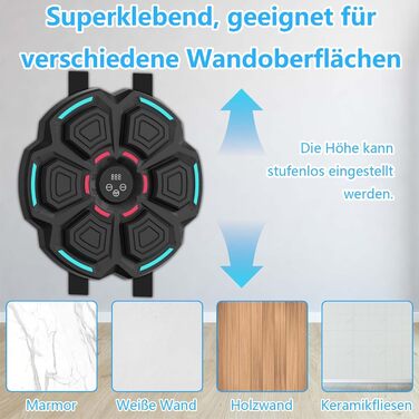 Музична боксерська машина TECKZOON Bluetooth, електронна, з підключенням Bluetooth, для тренувань, настінна ціль