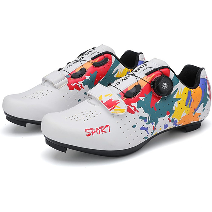 Велосипедні шкарпетки SDEQA для чоловіків та жінок: дихаючі велотуфлі для педалей Look SPD SPD-SL Delta Lock, розмір 36 EU, білий колір