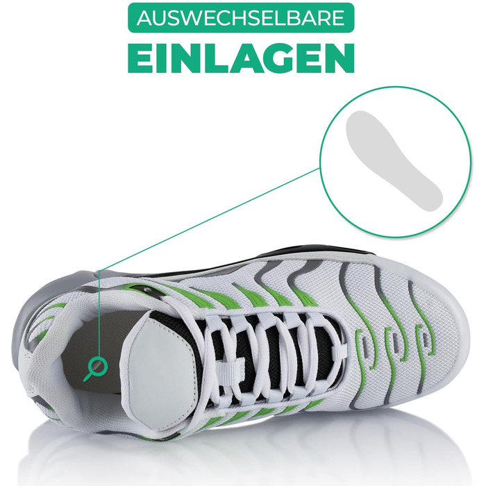 Спортивні кросівки для жінок та чоловіків з амортизацією, легкі бігові кросівки (45 EU, білий, сірий, зелений)