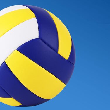 Волейбольний м'яч Perfeclan Standard 5 для залу, басейну, активного відпочинку. Синій, жовтий, з помпою