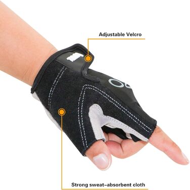 Велосипедні рукавички ONTYZZ для їзди на велосипеді, фітнесу та тренувань. Рукавички для жінок та чоловіків, сірі, розмір XL. Безпальцеві спортивні рукавички для кемпінгу та велоспорту.