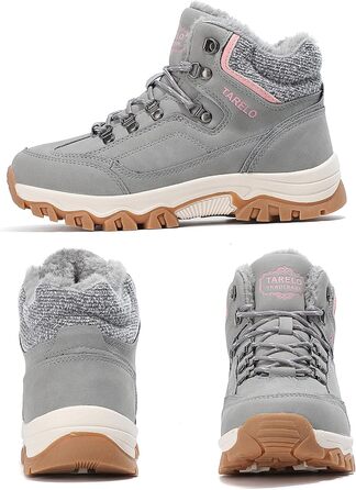 Зимові черевики жіночі TARELO, антиковзання, розмір 36-41, сірий