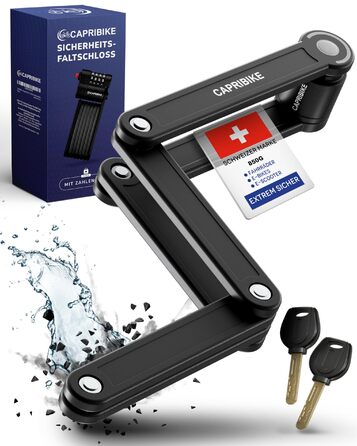 Замок для велосипеда Faltschloss: надійний складний замок для велосипеда та електробіка, рівень безпеки 10, з 2 ключами