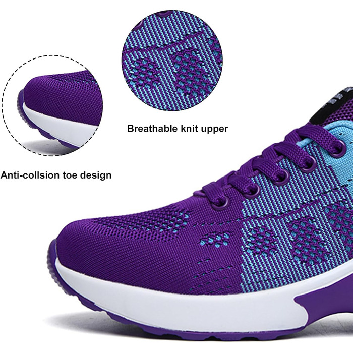 Жіночі кросівки для бігу Hitmars: спортивне взуття з повітряною подушкою, антиковзаючі, для бігу по вулицях, скандинавської ходьби, фітнесу. Розміри EU 36-46. Кольори: чорний, рожевий, червоний, помаранчевий, фіолетовий, білий.