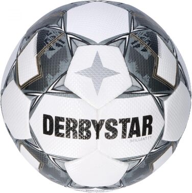 Футбольний м’яч Derbystar Brillant TT v23 біло-золотий-срібний, розмір 5