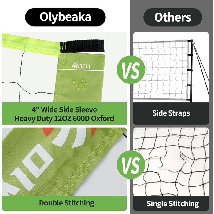 Волейбольний набір для гри на вулиці – портативний, регульована висота, міцне сітка, м'яч PU, насос, сумка, легка установка, для двору, пляжу, парку, ідеально для сімейних ігор