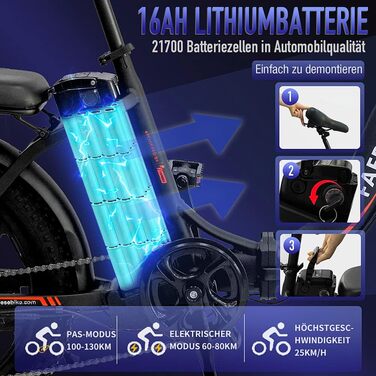 Електровелосипед Fafrees F20 складаний 20 дюймів, 250W, 36В 15Аг, для міста та бездоріжжя, вантажопідйомність до 150 кг, для жінок і чоловіків