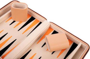 Чемоданчик для настільної гри шашки Engelhart 9 дюймів бежево-оранжево-чорний