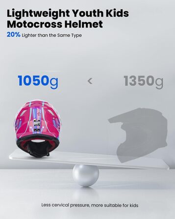 Дитячий мотошолом ILM Z705 для мотокросу з окулярами, маскою та рукавичками, сертифікований ECE, для хлопчиків і дівчаток