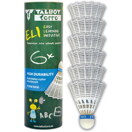 Badmintonova м'яч Talbot Torro Badm.-Ball ELI, 6 штук, білий