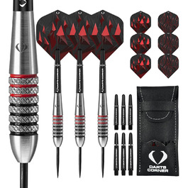 Набір дартсів Darts Corner Astrofire, корпус 90% вольфрам, сталеві наконечники, 6 флайтів, 6 шафтів, картка та кейс