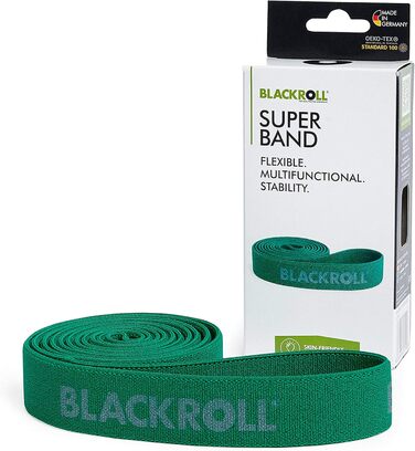 Еспандер BLACKROLL SUPER Band 104 см, середній опір, текстильний, для зміцнення м'язів, зелений, німецька якість