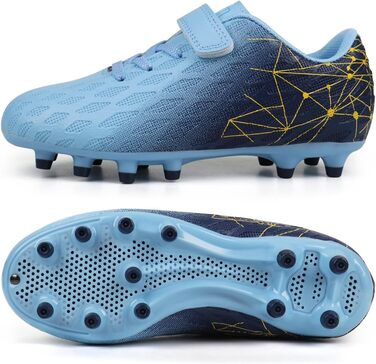Дитячі футбольні бутси JABASIC Firm Ground для хлопчиків та дівчаток (30 EU, блакитний, темно-синій)