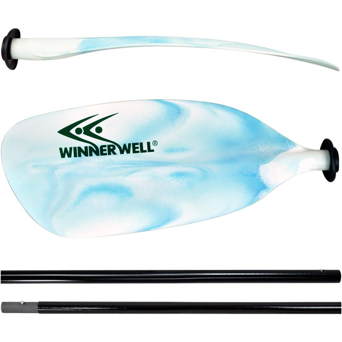 Непотоплюване двосекційне весло Winnerwell WFN для каяка, туризму та спорту, фібергласова ручка, нейлонова лопать, 220 см
