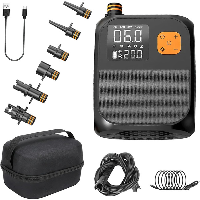 Електричний надувний насос 8000mAh з акумулятором для SUP, матраців, човнів, басейнів та іграшок у воді