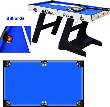 OYE 4FT 8-в-1 Складаний багатофункціональний ігровий стіл - пінг-понг, хокей на повітрі, більярд, настільний футбол, MDF