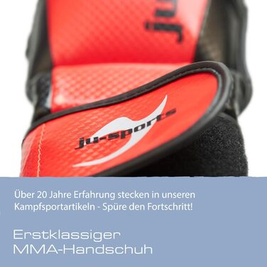 MMA рукавички для спарингу Ju-Sports Carbon, червоні, PU, із захистом великого пальця та кісточок, для тренувань і єдиноборств