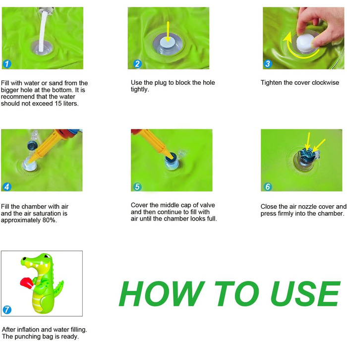 Дитячий боксерський мішок з підставкою для кікбоксингу. Надувний боксерський манекен Crocodile. Для хлопчиків, спорт, активний відпочинок на вулиці