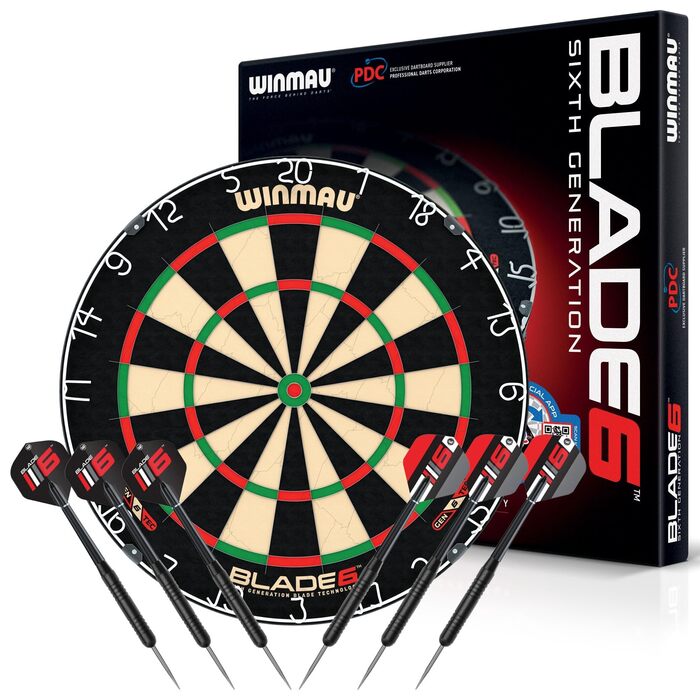 Дарцборд WINMAU Blade 6 Professional з дротиками (2 комплекти) - професійний для гри