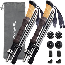 Трекінгові палиці TREKOLOGY Trek-Z Cork Grip: легкі, складні, регульовані, алюмінієві, для чоловіків та жінок