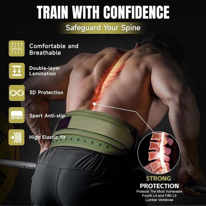 Важкий пояс 2-в-1 з мотузкою 92 см, подвійний пояс для важкої атлетики, пауерліфтингу, фітнесу, зважений пояс для підтягувань та присідань, зелений L