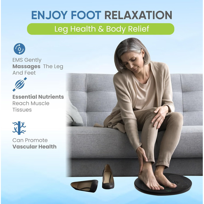 Масажер для ніг TENS та EMS Medi-Boost | Зменшує набряки, Plantarfasciitis, артрит, болі в ногах та спині | Медичний сертифікат
