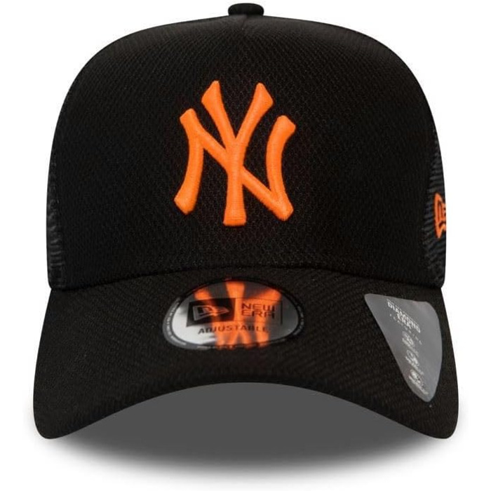 Кепка-тракер New Era Los Angeles Dodgers Camouflage Infill A-Frame Adjustable — чорна з неоново-помаранчевим