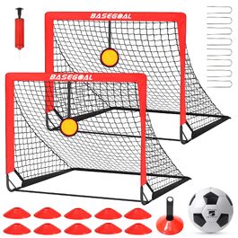 Набір складних футбольних воріт BaseGoal для тренувань на вулиці та в саду, 120x90 см, 2 шт.
