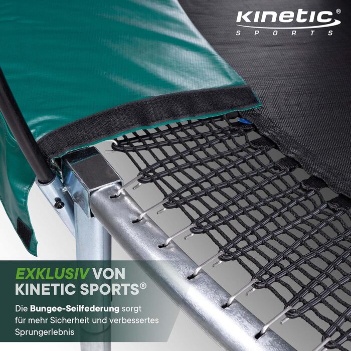 Трамплін KINETIC SPORTS 'Bungee Safety Elite' Ø 244/305/366 см - AirMAXX, для дітей та дорослих, Outdoor, зелений