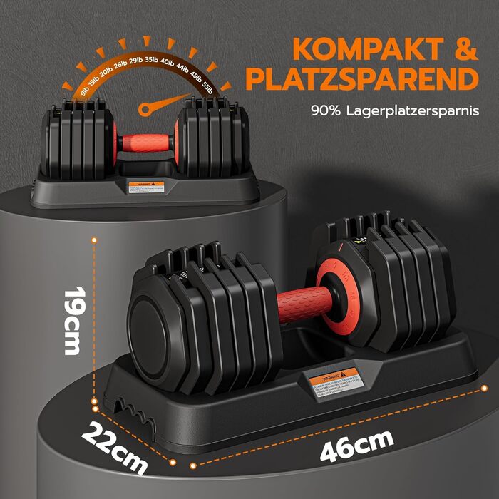 Набір гантелей Dripex: 11 кг, 24.5 кг, 41 кг. Короткі гантелі з антиковзним покриттям, регульовані диски та підставка. Для фітнесу, окремо або пара (червоний 25 кг x1 (10 рівнів регулювання))
