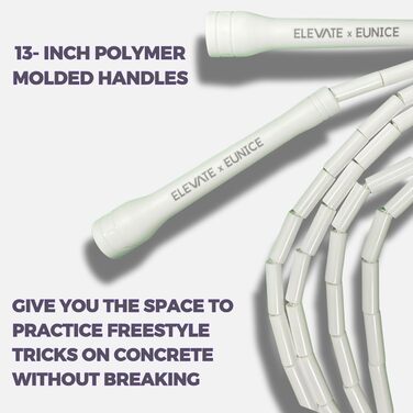 Стрибкова скакалка Elevate Beaded - професійна з регульованою довжиною до 3 м, товщина шнура 3 мм, вага 0.1 кг. (Білий/Жовтий/Помаранчевий/Червоний)