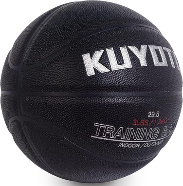 Баскетбольний м'яч KUYOTQ 1.3 кг, Verbundstoff, для тренувань та гри на вулиці, розмір 7, покращує контроль м'яча, дриблінг, передачі та підбирання