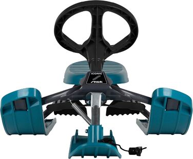 Санки STIGA Snowracer Iconic для дітей від 5 років, міцна сталева рама, гальмо, буксирувальний трос, до 80 кг, синьо-зелені/чорні — ідеальні для зимових розваг