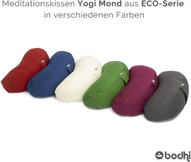 Медитаційна подушка-півмісяць Bodhi Yogi MOND ECO з натуральної бавовни, наповнювач гречане лушпиння, для йоги та медитації, екологічна