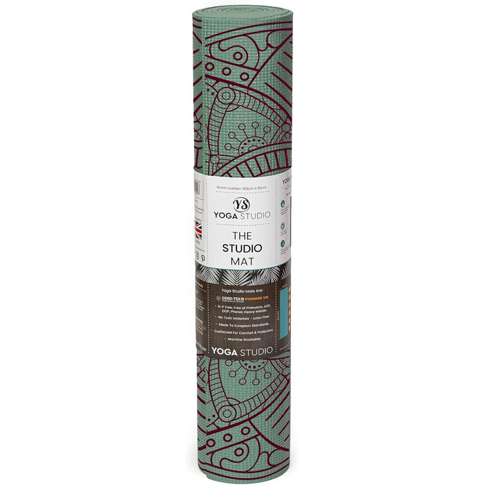 Йога-мат Mandala 183x61 см, 6 мм, нековзкий, зносостійкий, ПВХ