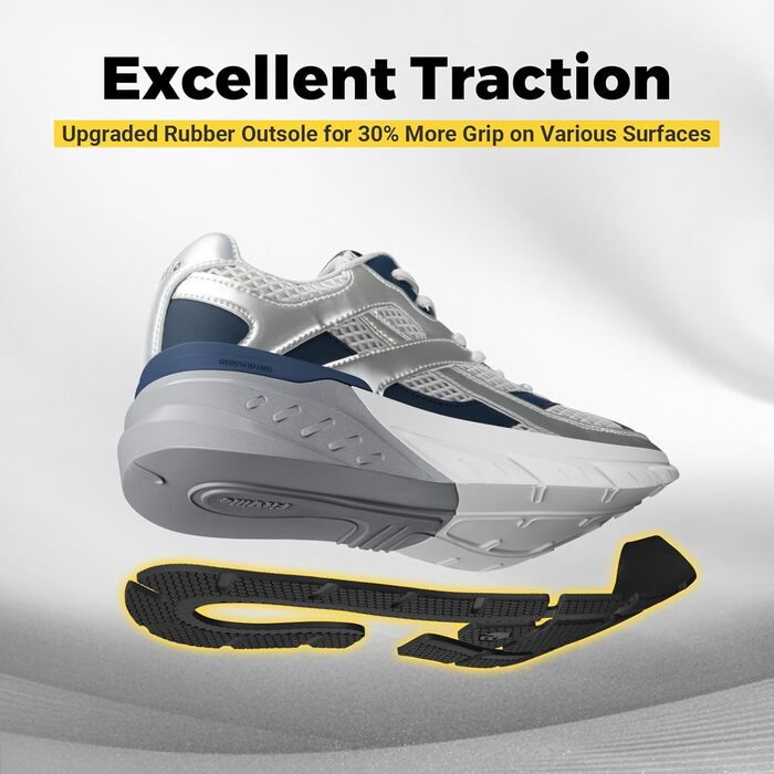 Кросівки для бігу FitVille Neo V6 X-Wide (43 EU) срібно-блакитні: комфортні, дихаючі, для вулиці та фітнесу