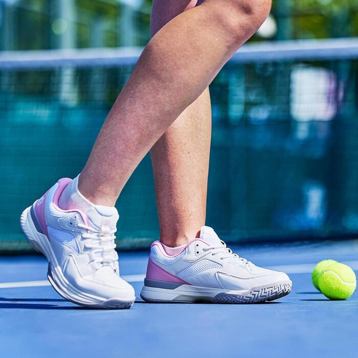 Тенісні кросівки FitVille для жінок, широка модель, для залу, дихаючі, для тенісу, бадмінтону, фітнесу, ходьби. Кольори: авокадо, сірий, білий, рожевий. Розмір EU 36 (широкий)