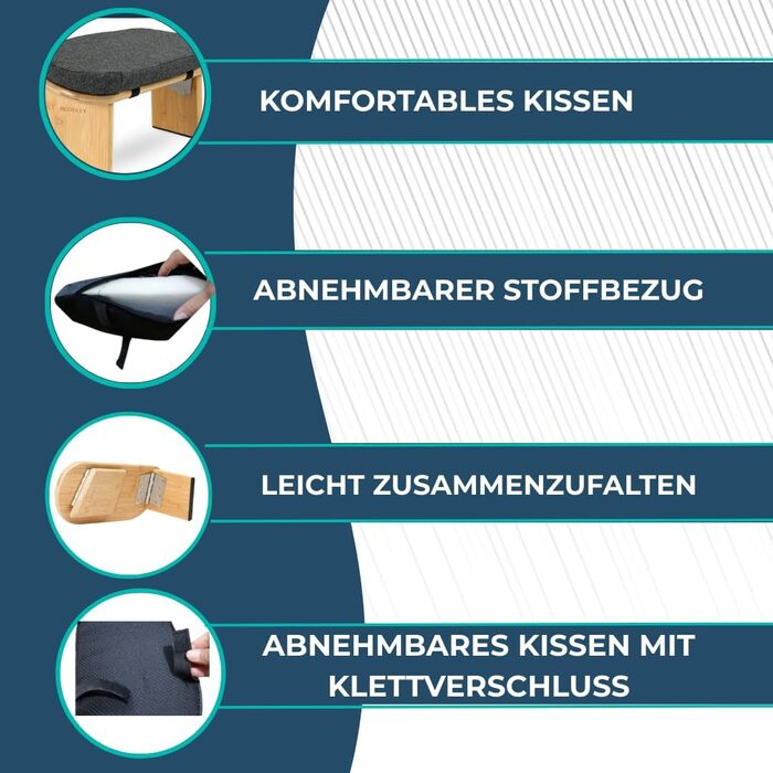 Складаний пуф для медитації Buddley з подушкою, ергономний стільчик для йоги та медитації