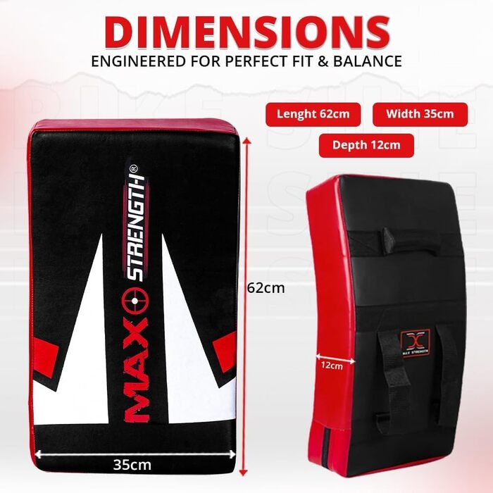 Боксерська лапа-щит Max Strength для MMA, Муай-Тай та єдиноборств, ударна подушка для відпрацювання хуків та джебів, товщина 8.3 см (Чорний/Червоний, 1 шт)