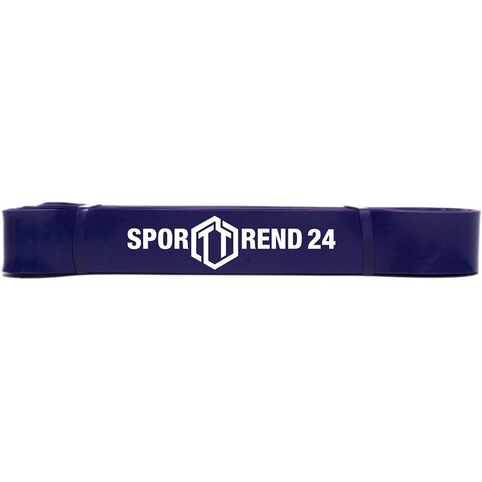 Фітнес-стрічка Sporttrend 24, еластична гумова, 104 см, лилава, опір 13,6–47,6 кг, для силових та мобіліті вправ