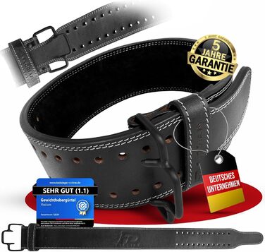 Планка для важкої атлетики Quick Power Design: чоловіча та жіноча, з швидкою застібкою, з натуральної шкіри Büffel, для тренувань у залі, пауерліфтинг, фітнес, чорний, розмір обирається