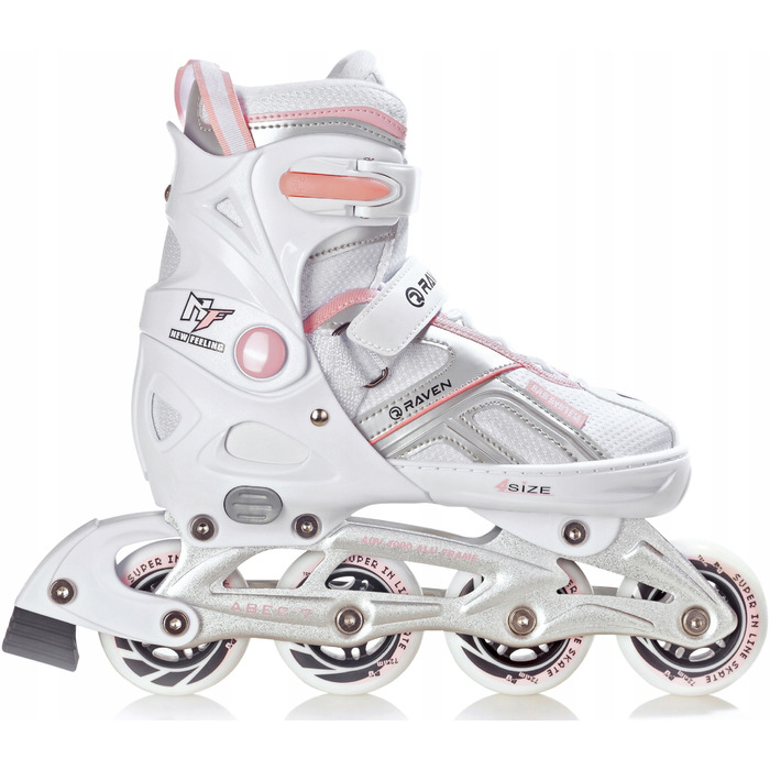 Регульовані ролики RAVEN Pulse White/Pink (розмір 37-40)