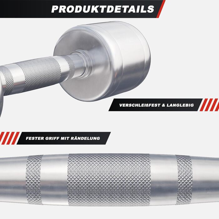 Гантелі GORILLA SPORTS 2-30 кг, хромована сталь, рифлені, антиковзкі, набір з підставкою або без, круглі короткі гантелі для фітнесу