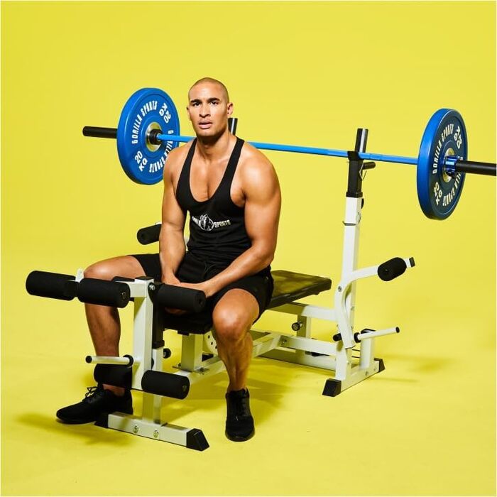 Бамперні диски GORILLA SPORTS 20 кг, 50 мм, гумові, для штанги, олімпійські вагові плити
